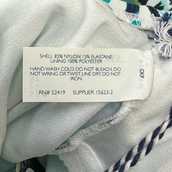 Sonnet Shores Skirted One Piece Bathing Suit 6 Leaf Print Full Coverage … - Picture 6 of 13